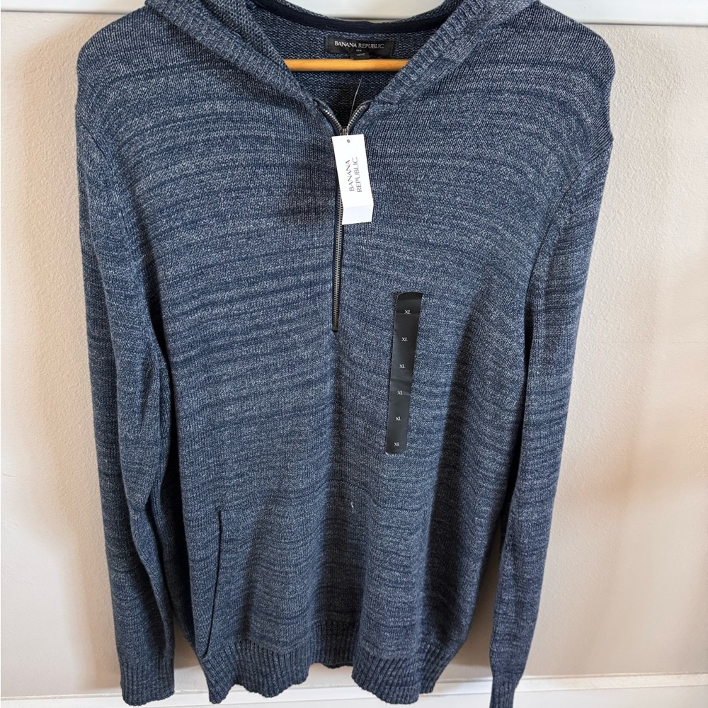 Men's Blue Sweater Banana Republic with hood